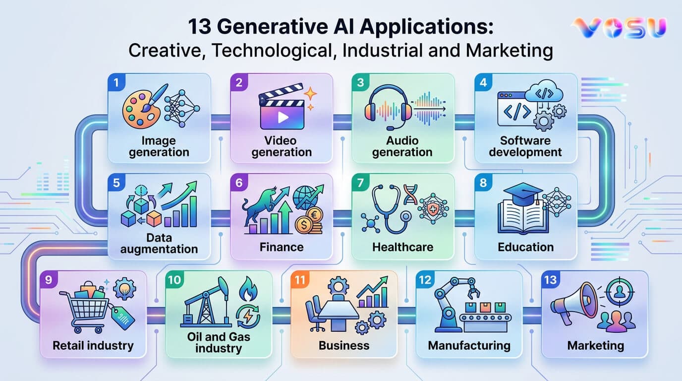 13 Generative AI Applications: Creative, Technological, Industrial and Marketing